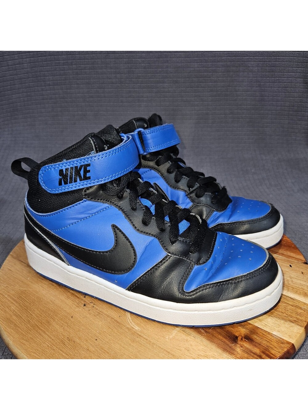 Nike Court Borough Mid 2 Sneakers Unisex Kids Blue Black US 6Y Straps